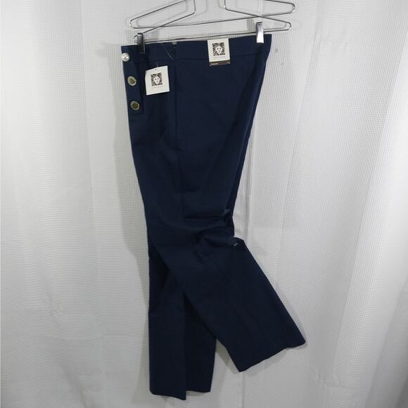 NWT@$89! ANNE KLEIN! SWEET NAVY BLUE BUTTONED SAILOR STYLE TROUSERS! SZ 12 - Picture 7 of 11